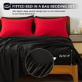 thumbnail image 4 of Bed in a Bag Full Reversible Comforter Sets 7pcs All Season Down Alternative Bedding Sets Red and Black with Comforter, Pillow Shams, Flat Sheet, Fitted Sheet and Pillowcase, 4 of 14