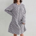 thumbnail image 7 of fheaev Flannel Robe for Women Knee Length Zipper Front Sleep Dress Winter Thick Warm Nightgown Purple,M, 7 of 7