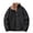 Black, variant on Pejock Men's Fleece Jacket with Stand-Up Collar - Long Sleeve Wind-Resistant Coat, Zip Pockets & Drawstring for Casual Daily Wear, Warm Polyester Outerwear