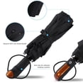 thumbnail image 3 of Tbest Black Large Windproof Travel Umbrella 10 Ribs Unbreakable Auto Open Close Waterproof Stormproof Canopy Rustproof Folding Compact Rain Umbrellas for Men and Women,Black Large Windproof Travel Um, 3 of 9