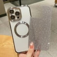 thumbnail image 3 of Compatible with iPhone 14 Pro Max Magnetic Glitter Cute Case, Plating Bling Clear Phone Case with MagSafe for Women Girls Full Camera Protector Back Cover for iPhone 14 Pro Max 6.7 Silver, 3 of 13