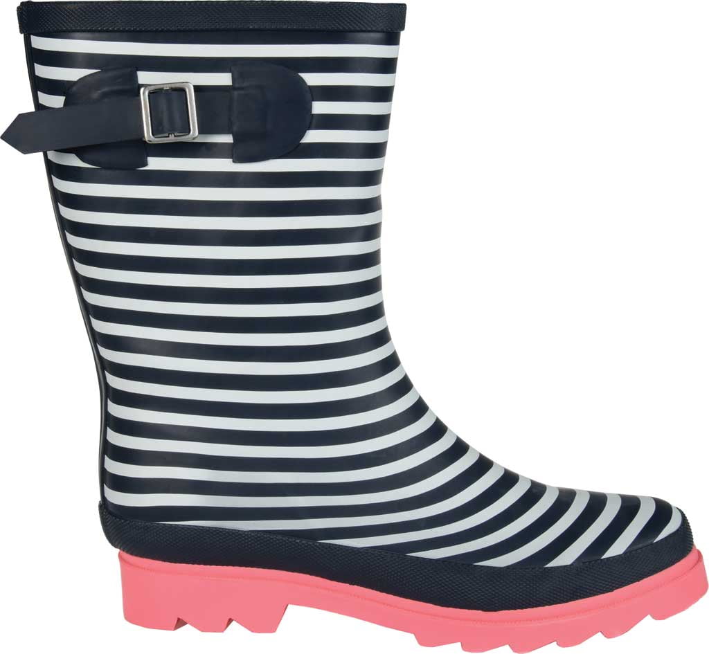 Journee Collection Women's Seattle Rain Boot Stripe 9