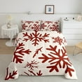 thumbnail image 2 of Manfei Vintage Red Snowflake Queen Comforter Set,Merry Christmas Bedding Sets,Happy New Year Bedding Comforter Set For Men Women,Microfiber Bedroom Decor Reversible,3 Pieces, 2 of 8