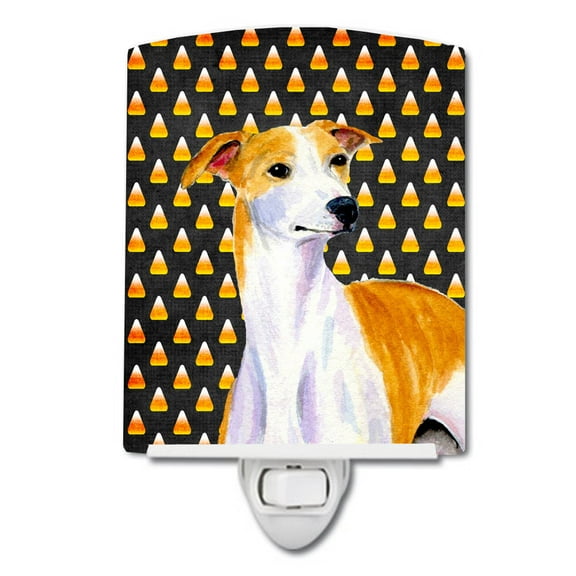 Caroline's Treasures LH9069CNL Whippet Candy Corn Halloween Portrait Ceramic Night Light, 6x4x3", multicolor
