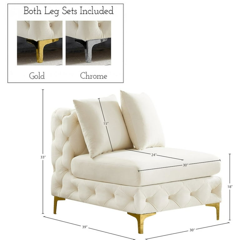Meridian Furniture Tremblay Velvet Modular Armless Chair Meridian Furniture Tremblay Velvet Modular Armless Chair