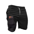 thumbnail image 3 of 5pcs High Stretch Sports Shorts 5pcs Men's 2-in-1 Double Layer Shorts With Inner Pocket, High Stretch Sports Shorts For Summer Gym Workout Training, 3 of 10