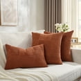 thumbnail image 5 of Fancy Homi Set of 2 Rust Boho Decorative Throw Pillow Covers 20x20 inch for Living Room Bedroom Couch Bed Sofa, Modern Farmhouse Home Decor, Soft Striped Patchwork Plaid Corduroy Accent Cushion Case, 5 of 5