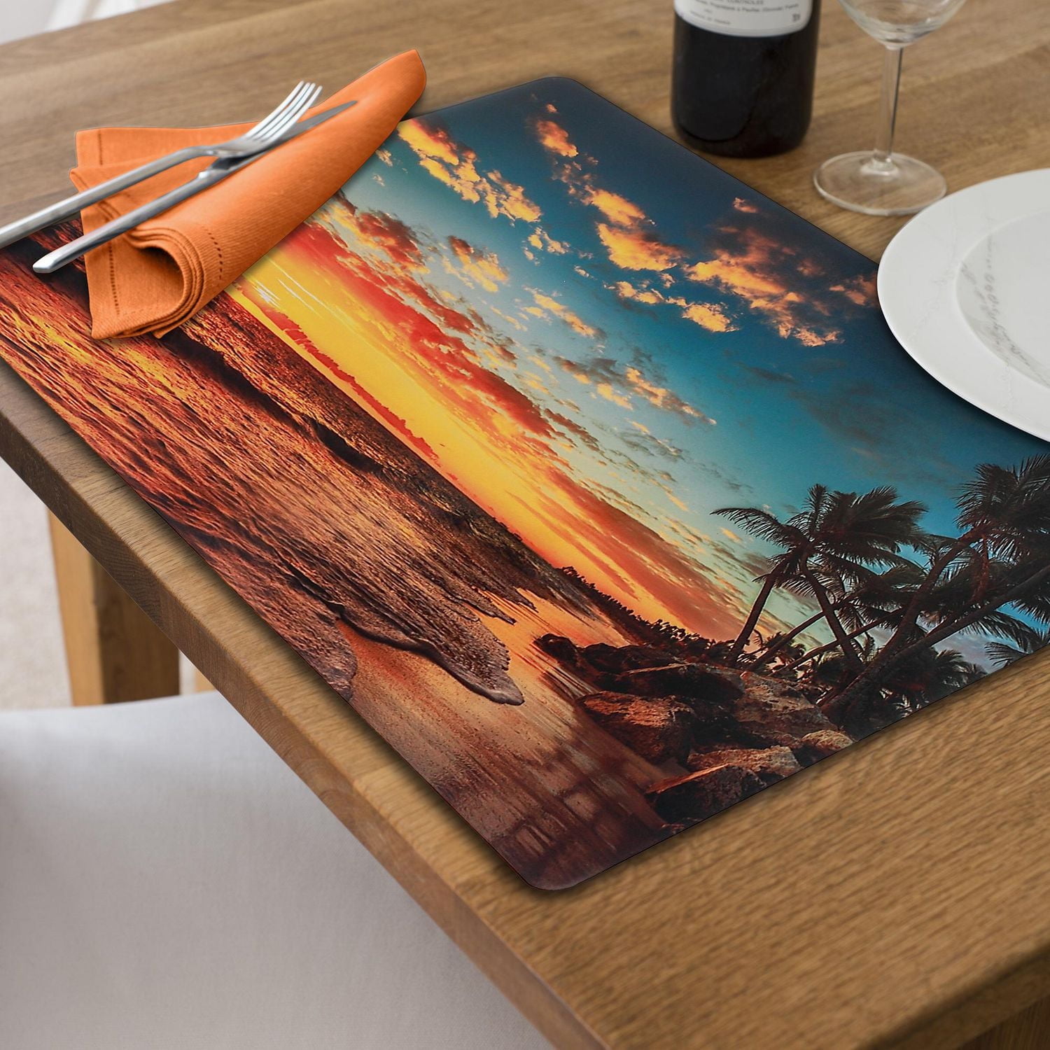 Plastic Placemat Sunset - Set of 12