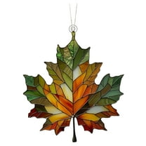 Maple Leaf Suncatcher for Window,2D Acrylic Maple Leaves Hanging Ornament,5.9inch,Fall Leaf Decorations Window Wall Hanging Ornament for Thanksgiving Autumn Party Supplies
