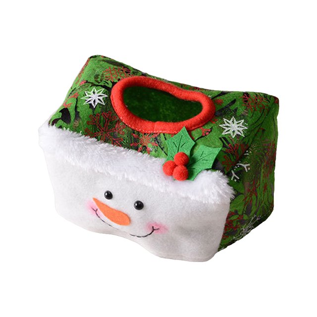 Inteprter Cubierta de pañuelos de Navidad, servilletero decorativo para sala de estar y dormitorio, organizador de toallas de papel lavable de Kits de decoración para fiestas Verde