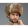thumbnail image 2 of Earflap Trapper Hat for Winter Aviator Windproof Hat Ski Trooper Hat Cap Faux Rabbit Fur Cap for Men Women, 2 of 7