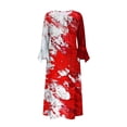 thumbnail image 4 of WFJCJPAF 2025 New Halloween Halloween Dresses for Women Plus Size for Summer,Women's Fashion Printed Casual Long Sleeve V-Neck Dress - Red L, 4 of 5