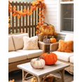 thumbnail image 3 of Coferset - Juego de 2 calabazas de terciopelo grandes, decoraci&oacute;n artificial de calabaza de oto&ntilde;o para Halloween, Acci&oacute;n de Gracias, cosecha, centros de mesa (naranja, 3 of 6