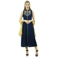 thumbnail image 1 of Atasi Women's Rayon Indian Ethnic Embroidered Blue Suit With Dupatta Set-26, 1 of 8