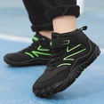 thumbnail image 6 of Krdevn Kids High Top Hiking Boots Wide Toe Box Barefoot Style HookâLoop Nonâ WearâResistant Outdoor Trail Boots for Boys Girls,Black, 6 of 8