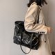 thumbnail image 3 of Bolsos de mano grandes acolchados de moda GEEK, bolsos de hombro acolchados de diseñador para mujer, bolso cruzado de algodón y nailon de lujo, bolso de invierno, nuevo, 3 of 5