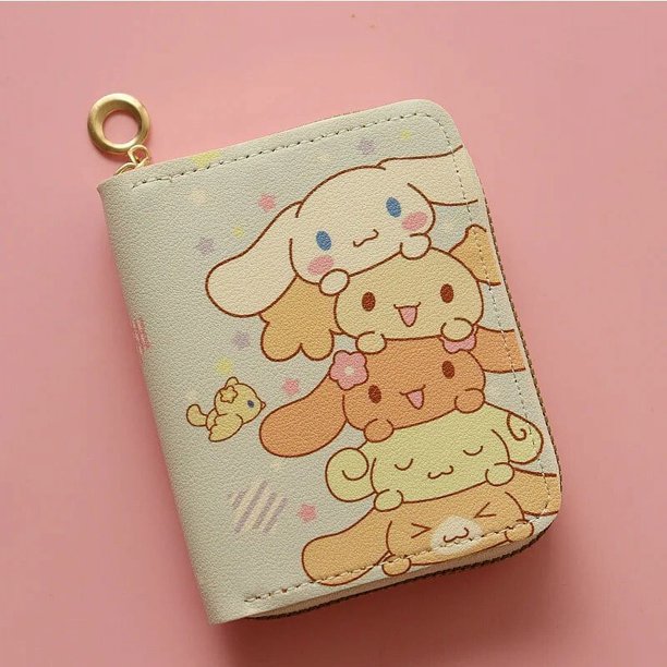 Sanrio-monedero de Hello Kitty, Cinnamoroll My Melody Kuromi Cinnnamoroll, llavero, tarjetero, bolsa de embrague, regalo para niñas