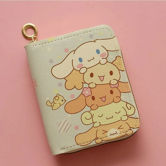 Sanrio Hello Kitty Coin Purse Cinnamoroll My Melody Kuromi Cinnnamoroll Wallet Keychain Bags Card Holder Clutch Pouch Girls Gift