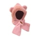 thumbnail image 1 of Gorro de animales de peluche 2 en 1 jinwen conjunto de gorro y bufanda de invierno Rosa, 1 of 8