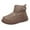 Khaki, variant on Women's Versatile And Thick Warm Thick Sole Round Toe Casual And Comfortable Short Snow Boots