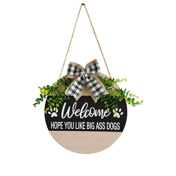 Tkrady Dog Welcome Sign-Hope You Like Big Dogs for Farmhouse Front Porch Decor-12"
