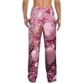 thumbnail image 6 of Cauagu Pink Glitter Heart Candy Mens Pajama Pants Sleep & Lounge Pants,PJ Bottoms with Pockets-Large, 6 of 7