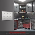 thumbnail image 3 of ENERLITES Toggle Light Switch Stainless Steel Wall Plate, Metal Corrosive Resistant Cover for Rotary Dimmers and Lights Switches, 3-Gang 4.50" x 6.38", 7713, 430 Stainless Steel, UL Listed, Silver, 3 of 5