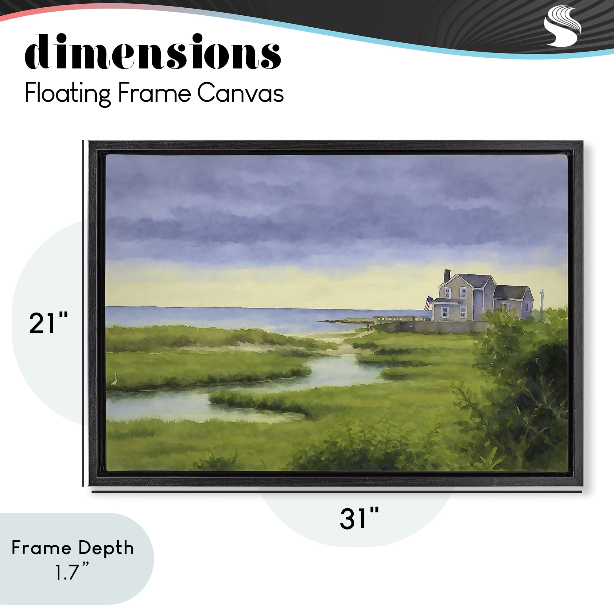 Stupell Industries Marshside Serenity on Cape Black Framed Floater Canvas Wall Art, design by Grotto Studios