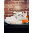 thumbnail image 3 of Adi - das NMD R1 Boost Mens Performance Running Sneakers White Orange GY0534 Sz 8.5, 3 of 6