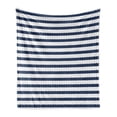 thumbnail image 1 of Navy Soft Flannel Fleece Blanket, Nautical Rope in Horizontal Style Marine Sea Life Ocean Pacific Art Print, Cozy Plush for Indoor and Outdoor Use, 70" x 90", Violet Blue and White, by Ambesonne, 1 of 6