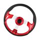 thumbnail image 3 of Volante de derrape de 320 mm con botón de bocina Volante de carrito de golf de 12,5 pulgadas Volante modificado para automóvil rojo, 3 of 8