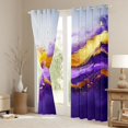 thumbnail image 3 of Manfei Marble Kitchen Curtains, Store Pattern Print Black Out Curtains Pack of 2 (42x63 Each), Purple and Gold, 3 of 6