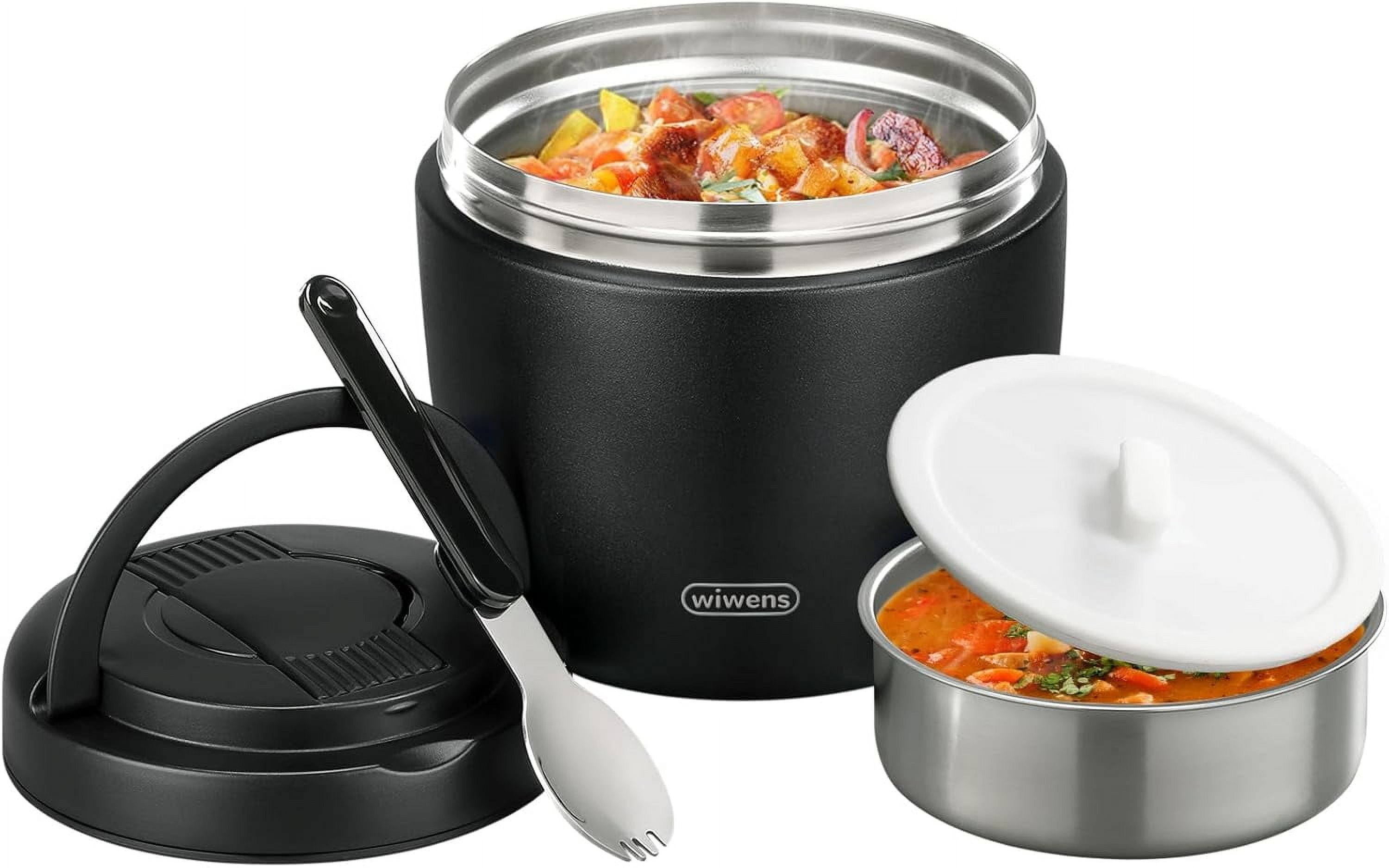 Thermo Food Jar for Hot Food Adults 32OZ Soup Thermo Lunch Containers Wide Mouth Vacuum Insulated Stainless Steel Leakproof Bento Box with Spoon (lake blue)
