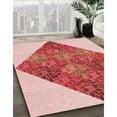 thumbnail image 2 of Ahgly Company Indoor Round Patterned Deep Rose Pink Area Rugs, 4' Round, 2 of 6