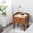 thumbnail image 6 of Maydear Nightstand with 2 Drawers for Bedroom, Bamboo Morden Bedside Table with Legs, Minimalist and Practical End Side Table End Table for Bedroom, Living Room, Walnut, 6 of 7