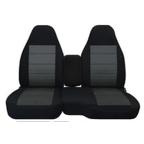 Fits 1991-1997 Ford Ranger Velour Seat Covers 60/40 Bench Opening Console: Black-Burgundy