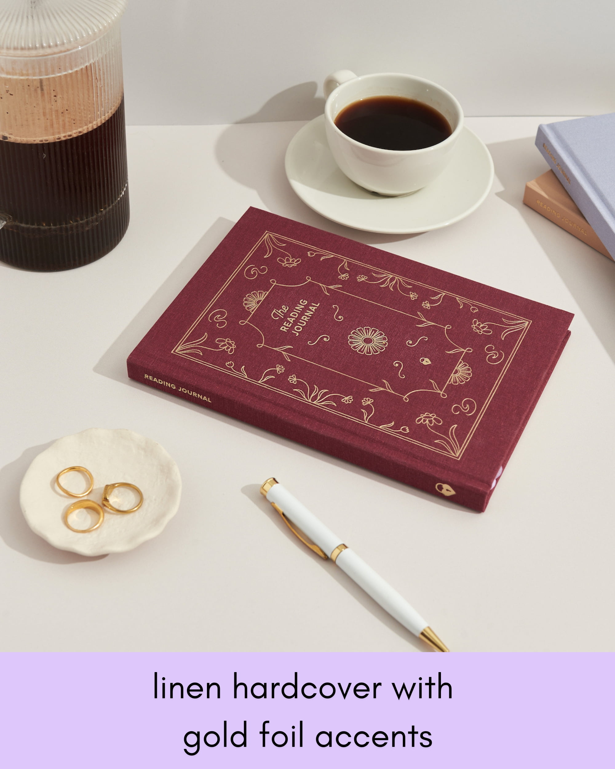 Kunitsa Co. Reading Journal. Review and Track Your Reading (Burgundy) - 52 Book Reviews