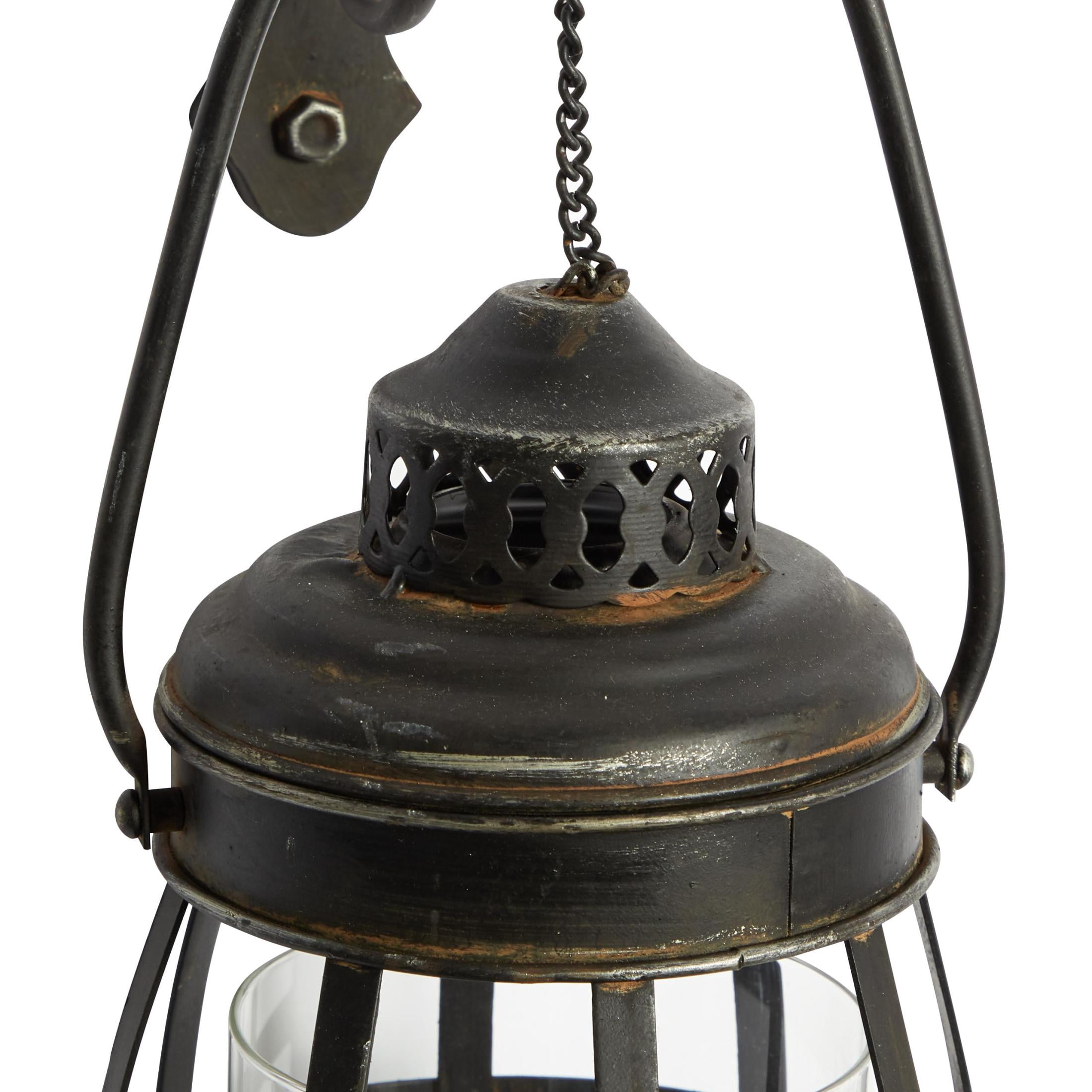 DecMode Rustic Metal Hanging Wall Mounted Candle Wall Sconce, 7"W x 19"H, Brown, Ready to Mount