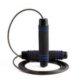 thumbnail image 1 of Cuerda para saltar negra y azul con mango de espuma agradable para la piel, longitud ajustable, antideslizante, adecuada para niños y adultos para entrenamiento físico y de resistencia, 1 of 5