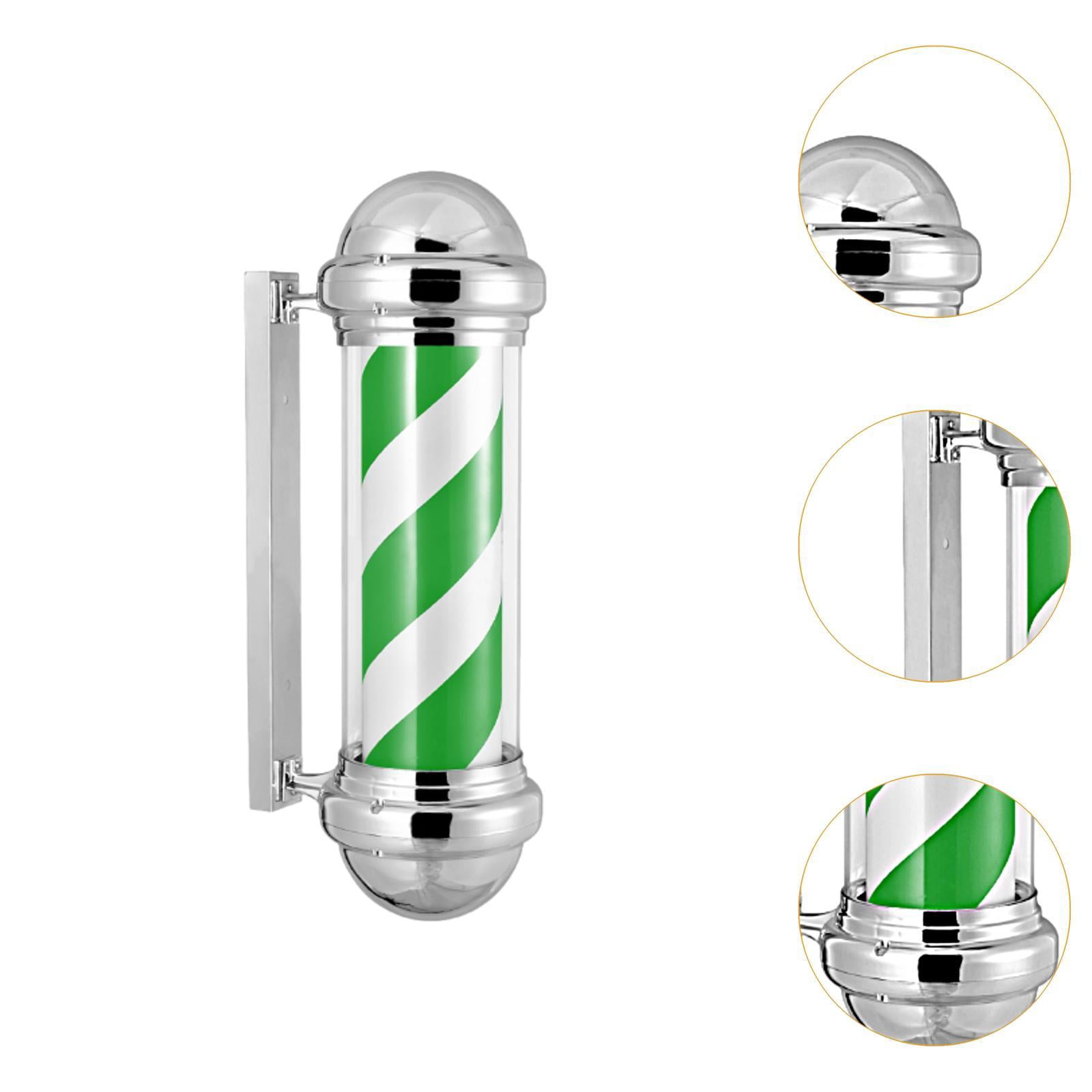 TOOYFUL Barber Pole Light Hair Salon Signage Light Sturdy,Waterproof,Salon Open Sign Light Salon Rotating Light for Indoor Hair Salon Green White
