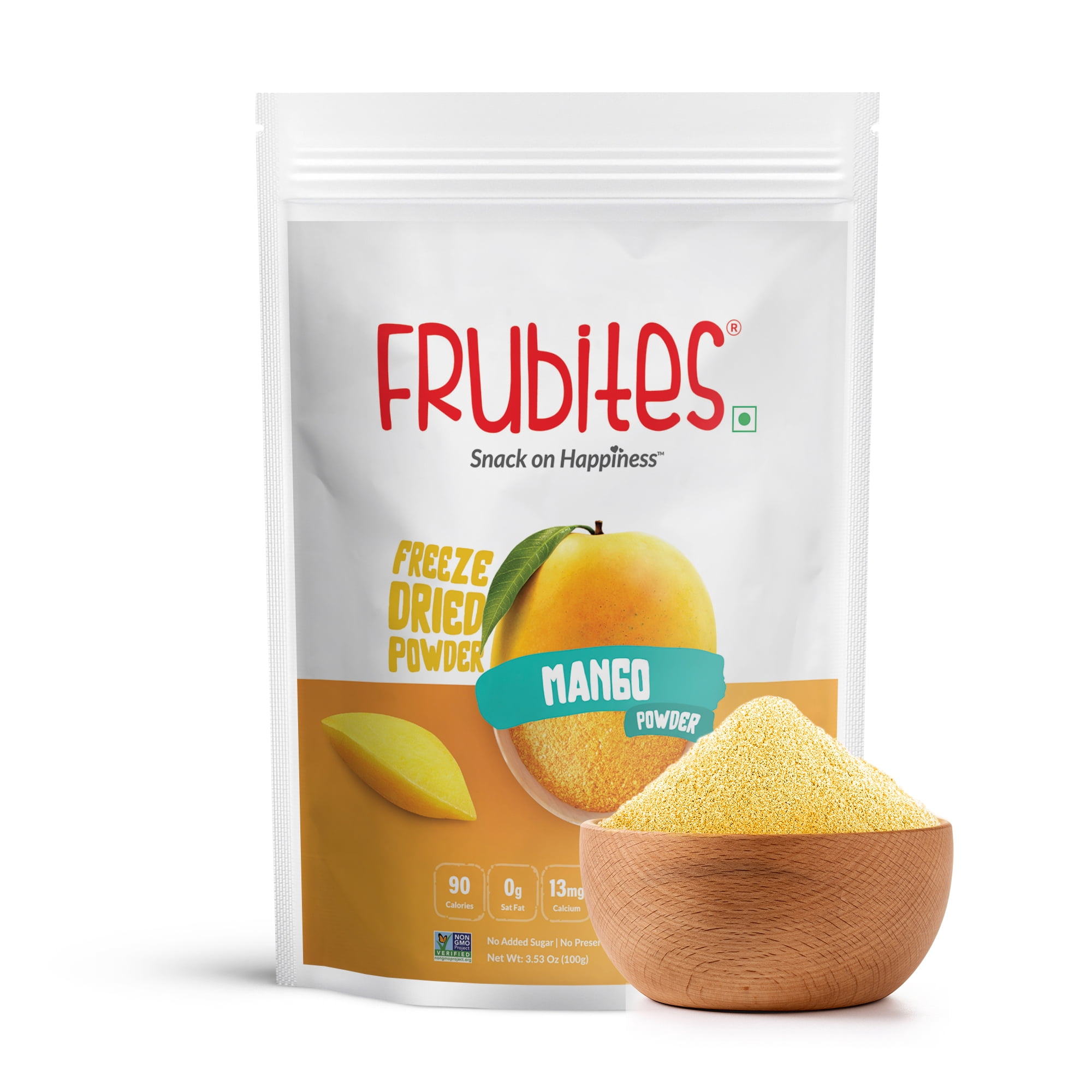 Frubites freeze-dried Mango powder- Natural, Gluten Free, Vegan-friendly fruit powder. Best for baking, smoothies, milkshakes, and cooking. Non-GMO, Tasty, and healthy fruit powder.(3.5 Oz)