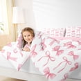 thumbnail image 3 of Erosebridal Girls Cartoon Bowknot Twin Comforter Sets 3-Piece,Dreamy Princess Bow Bedding Set for Teens Women,Pink Reversible,Breathable Home Decor, 3 of 6