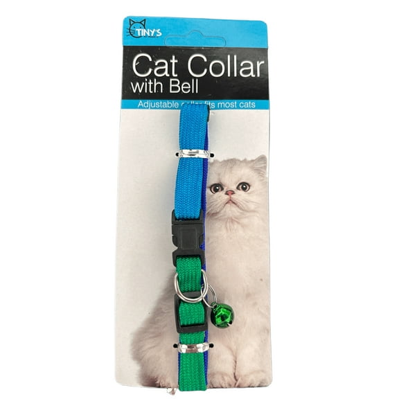 20 in Cat Collar with Bell, Featuring Vibrant Nylon Gradient Colors, Adjustable Plastic Snap Clip Closure and a Dainty Bell That Rings as Your Cat Walks, Plays and Runs, Perfect for Most Cats, Mix
