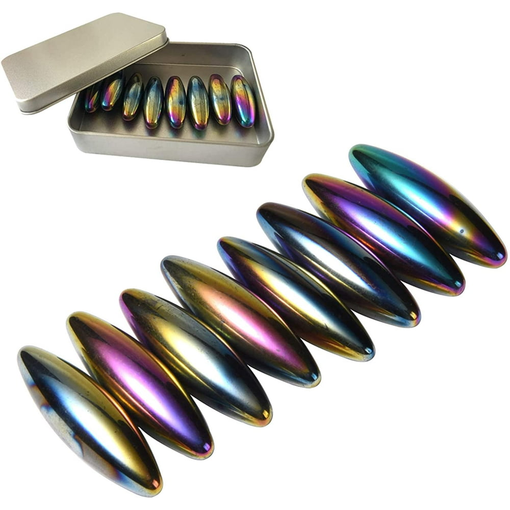 1.7Inch 43mm Snake Eggs 8 Pcs Rainbow Hematite Oval