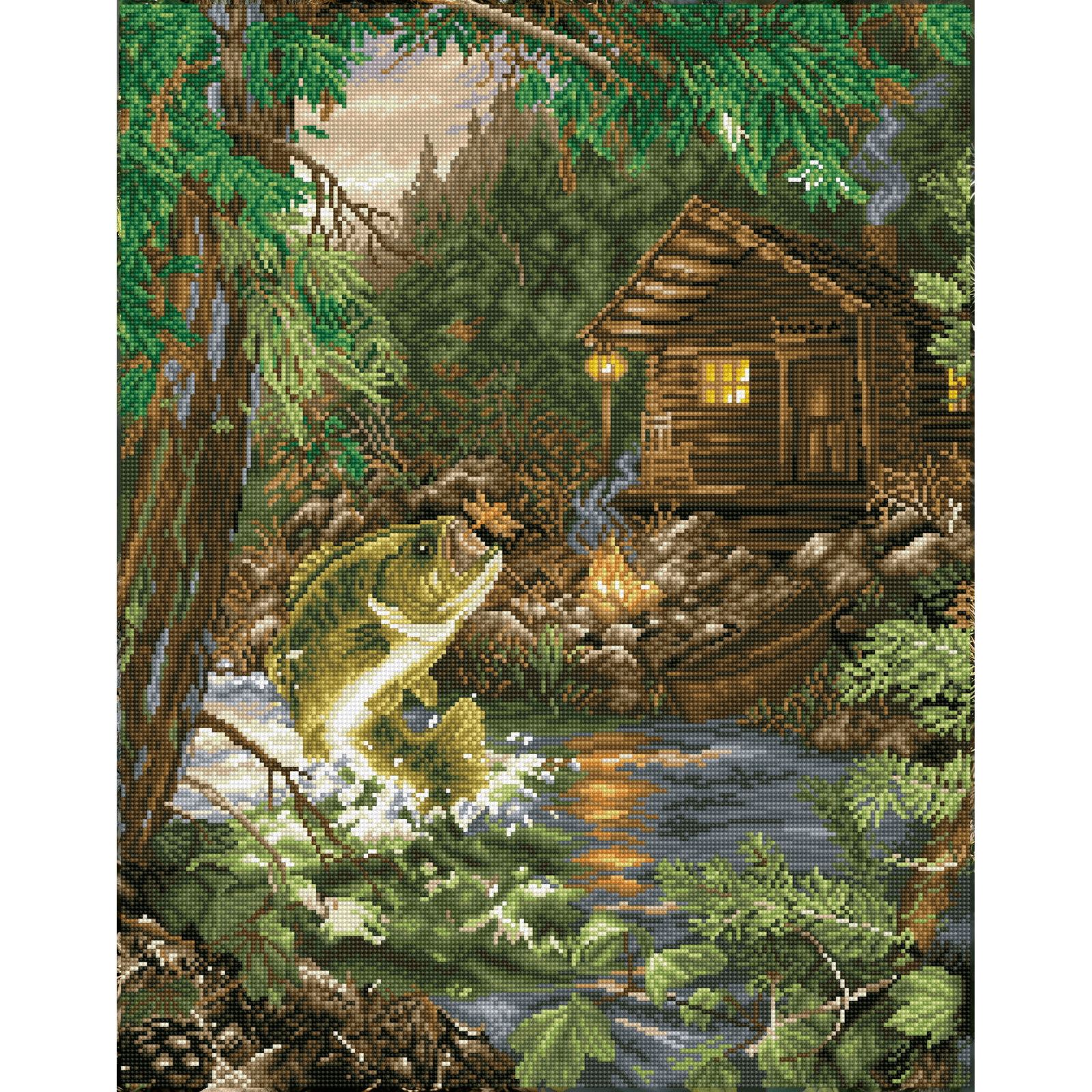 Diamond Dotz Gone Fishing Diamond Painting Kits for Adults - Diamond Art Kits a Relaxing Creative Craft Kit with Dotz Gems 28x22