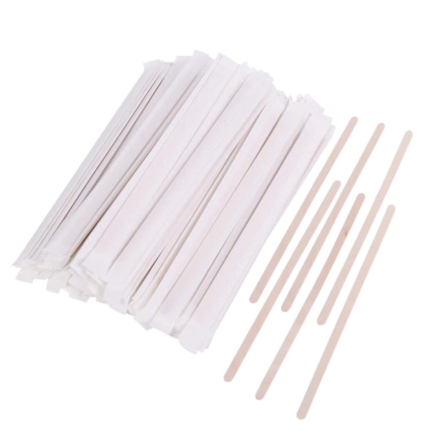 Palitos agitadores de café de madera Paquete de 7.5 pulgadas-100, agitadores para Hot D
