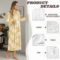 thumbnail image 6 of SEANATIVE Women's Long Sleeve Nightgown V Neck Pajama Dress Soft Button Front Nightshirt Long Length Sleepwear Sleepshirt for Lounge Bedroom Wear, 4XL, Leaf Pattern, 6 of 7