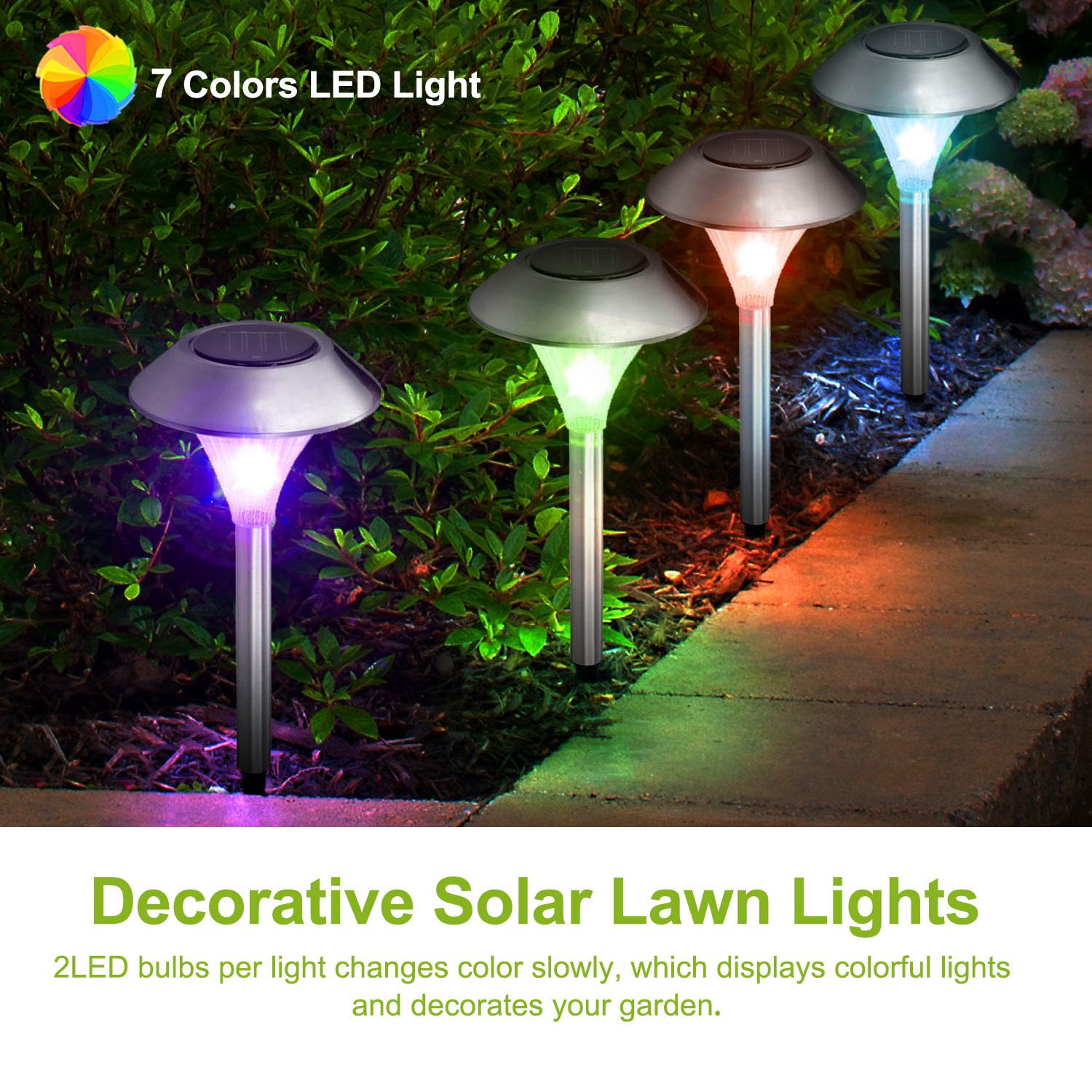 iMounTEK 24Packs Solar Garden Lights Outdoor IP44 Waterproof Solar ...