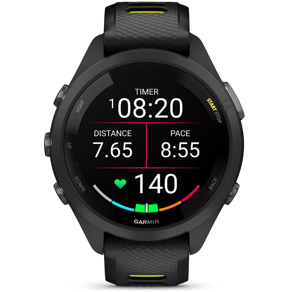Garmin 010-02810-03 Forerunner 265S GPS Smartwatch Black/Amp Yellow Bundle with 2 YR CPS Enhanced Protection Pack
