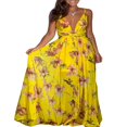 thumbnail image 4 of Summer Women Boho Floral Long Dress Evening Party Beach Sundress, 4 of 6